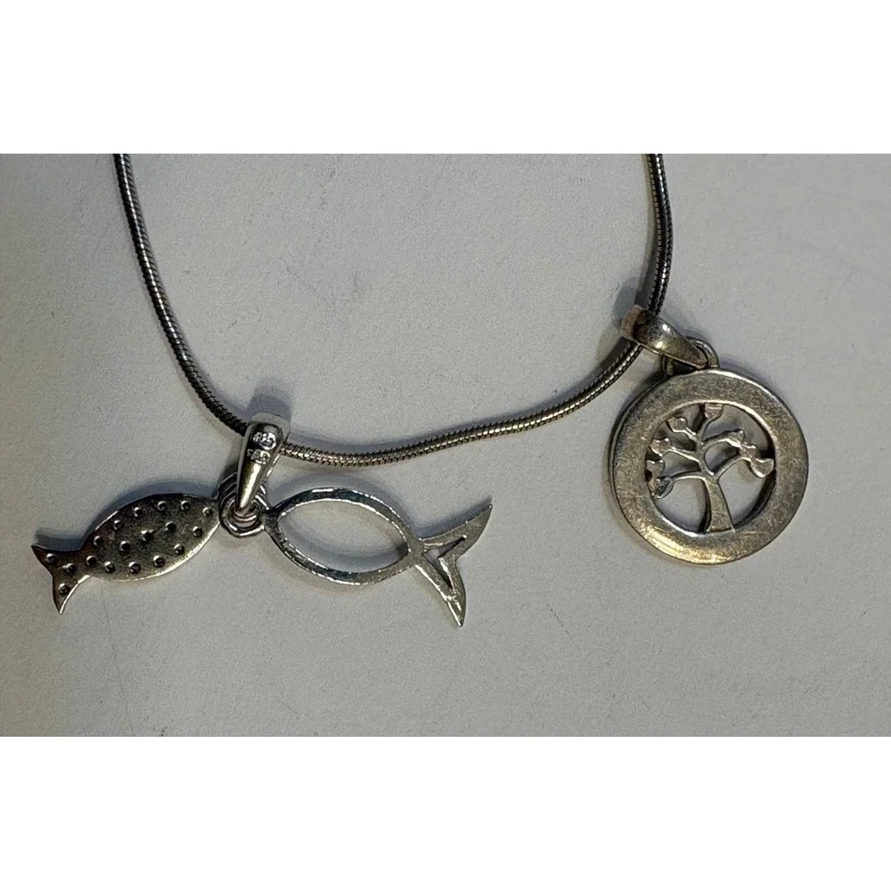 Vintage Sterling Silver Extra Long Snake Braid Charm Bracelet Christian Charms